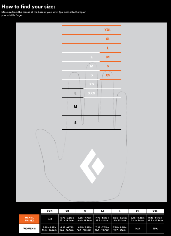 Gloves Sizing Chart F25