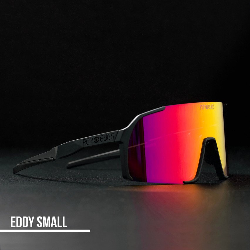 POP EYES Sonnenbrille EDDY Small Black Sunset Red seitlich